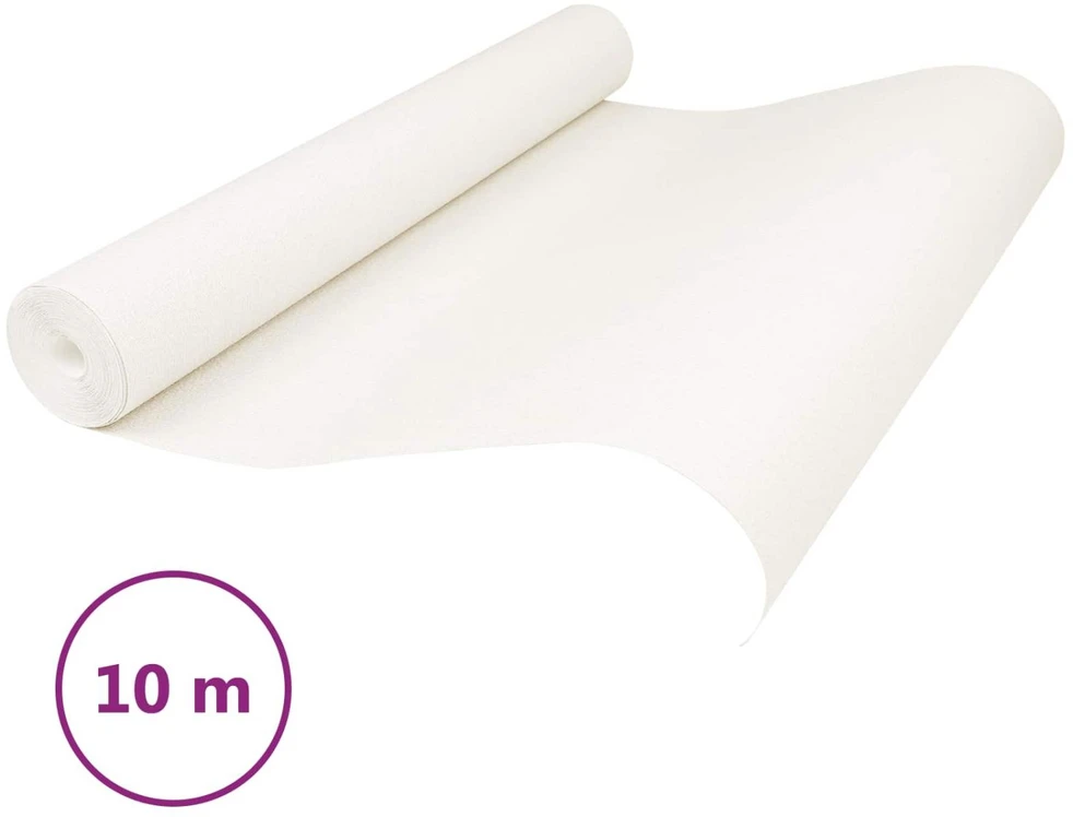 3D kieta tapetai Dryžuotas Kreminė balta 10 x 0,53 m