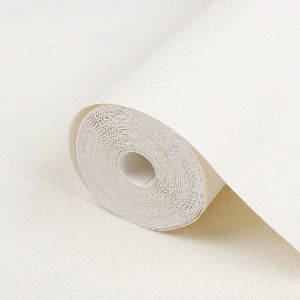 3D kieta tapetai Dryžuotas Kreminė balta 10 x 0,53 m