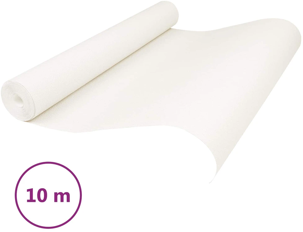 3D kieta tapetai Dryžuotas Kreminė balta 10 x 0,53 m