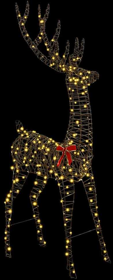 3D reindžeras su 250 LED Šilta balta 180 cm Ratanas