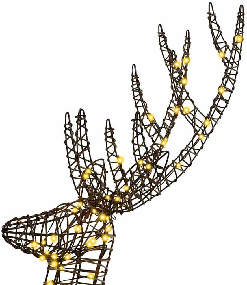 3D reindžeras su 250 LED Šilta balta 180 cm Ratanas