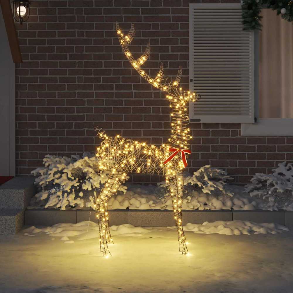 3D reindžeras su 250 LED Šilta balta 180 cm Ratanas