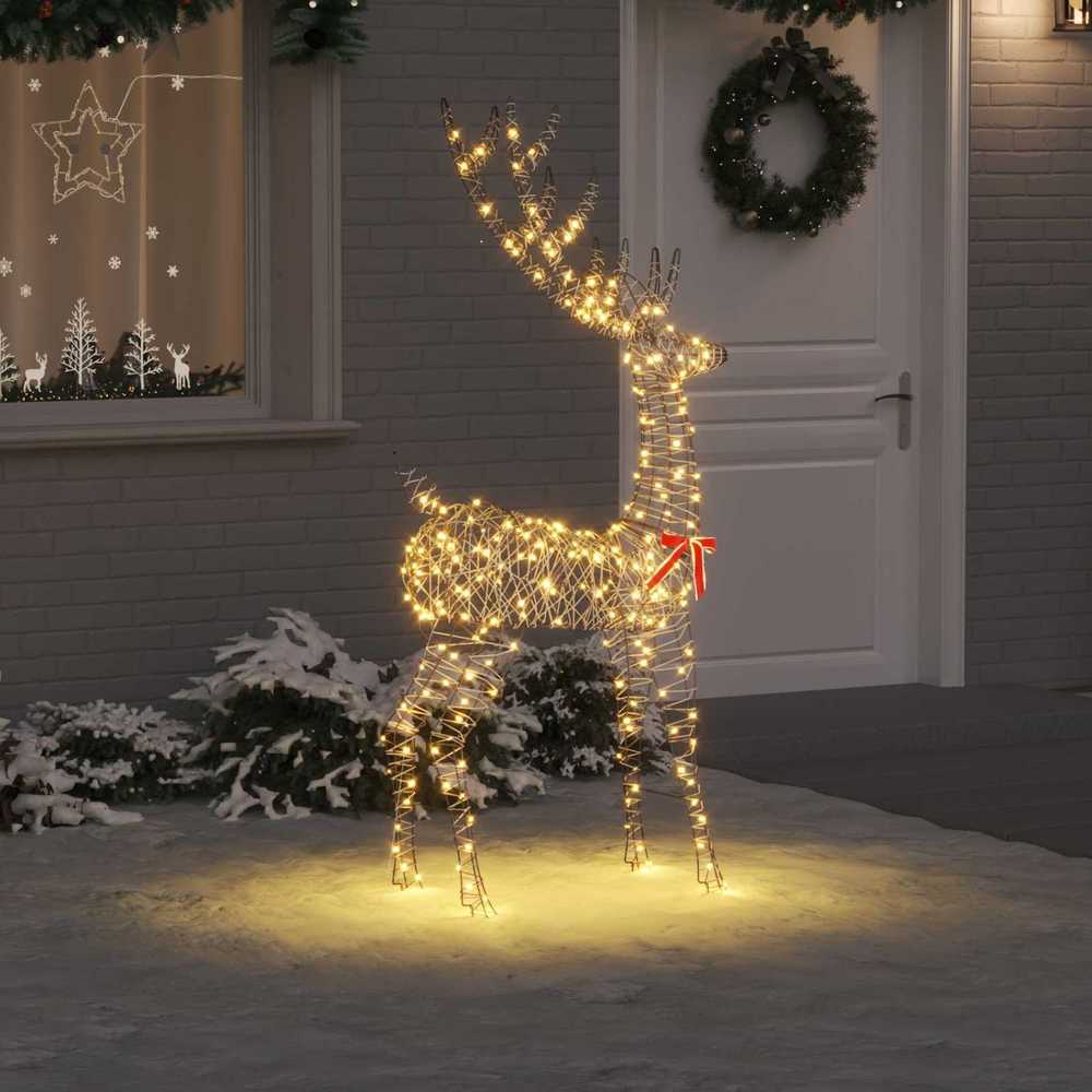 3D reindžeras su 250 LED Šilta balta 180 cm Ratanas