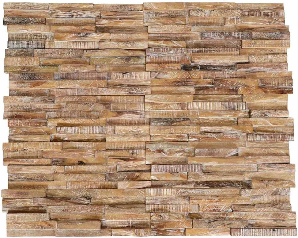 3D sienos apdailos plokštės, 10vnt., tikmedžio masyvas, 1,01m²