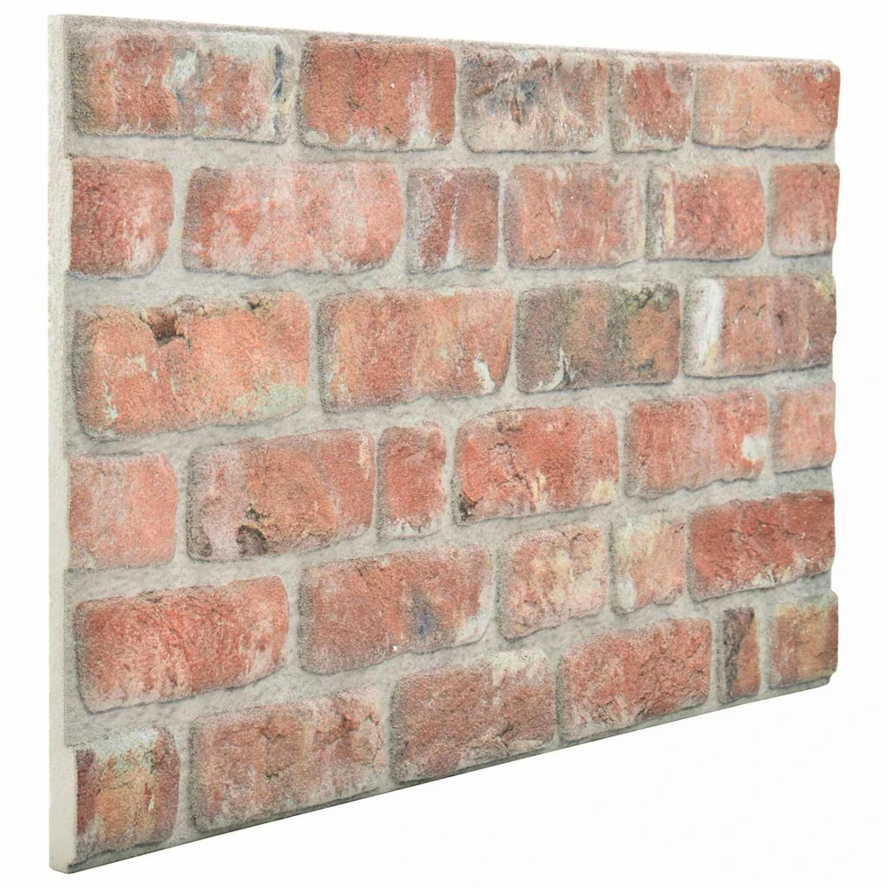 Sienų plokštės 10 vnt. 100 x 50 cm Raudona EPS putos