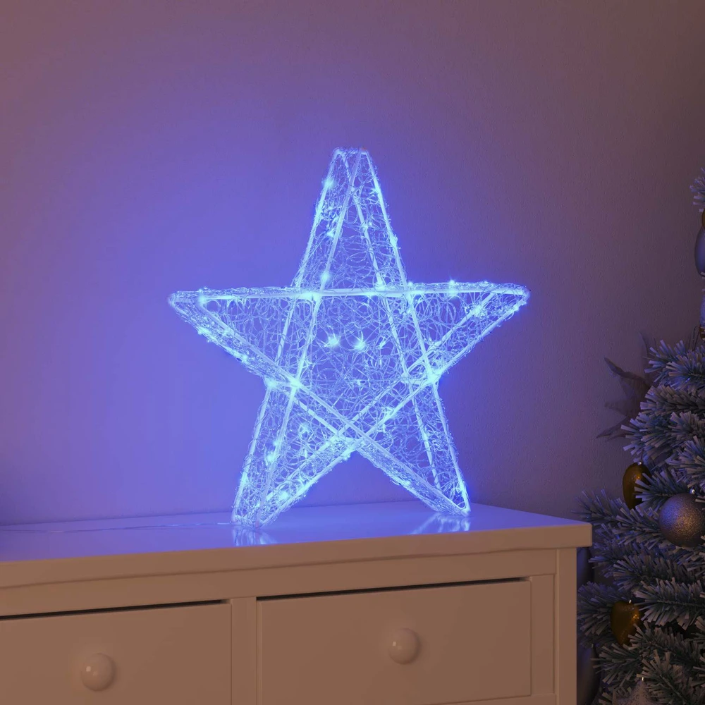 3D žvaigždė 50 LED Mėlyna 55 x 53.5 x 10 cm Akrilas