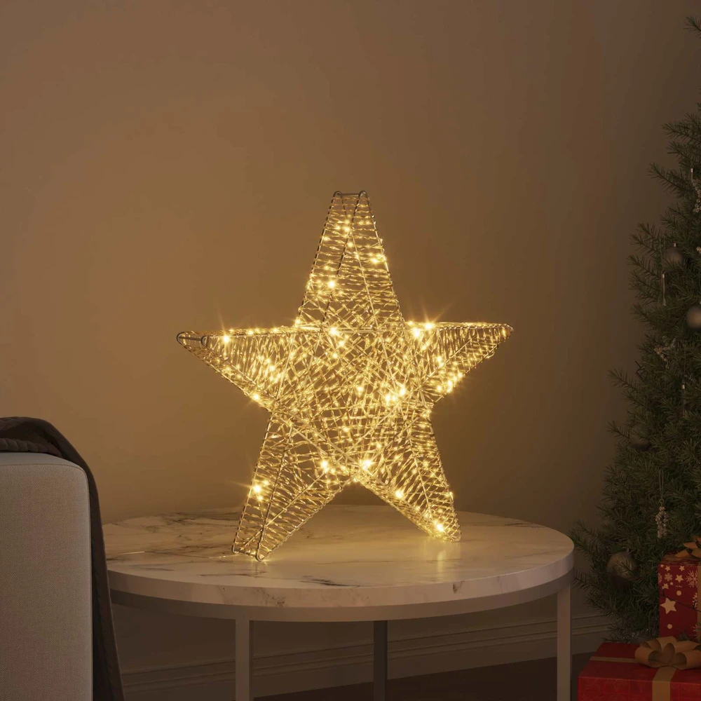 3D žvaigždė 50 LED Šilta balta 55 x 52.5 x 9 cm PET