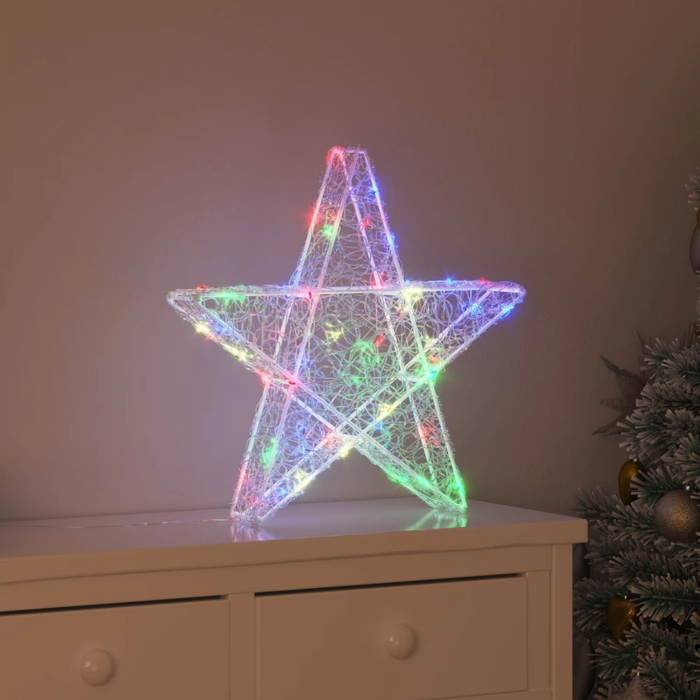 3D žvaigždė 50 LED Įvairiaspalvis 55 x 53.5 x 10 cm Akrilas