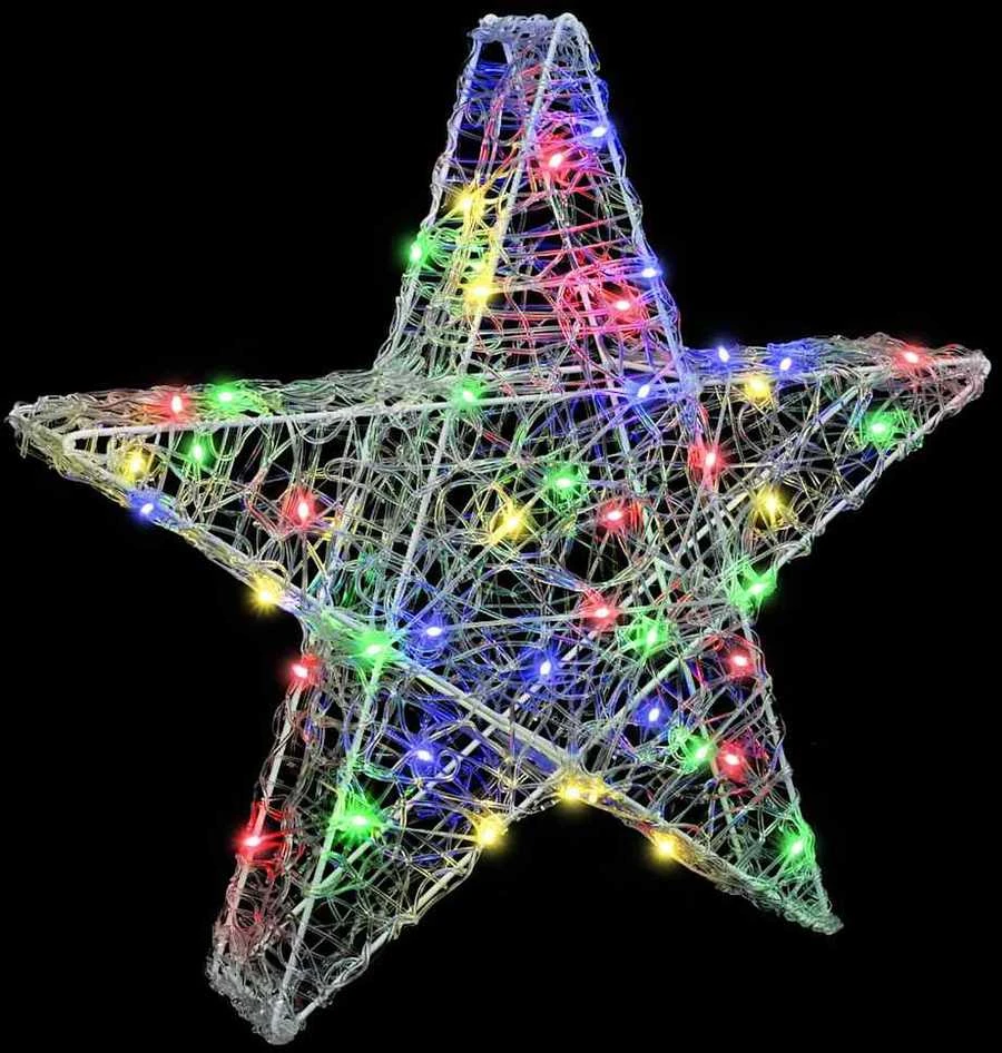 3D žvaigždė 50 LED Įvairiaspalvis 55 x 53.5 x 10 cm Akrilas