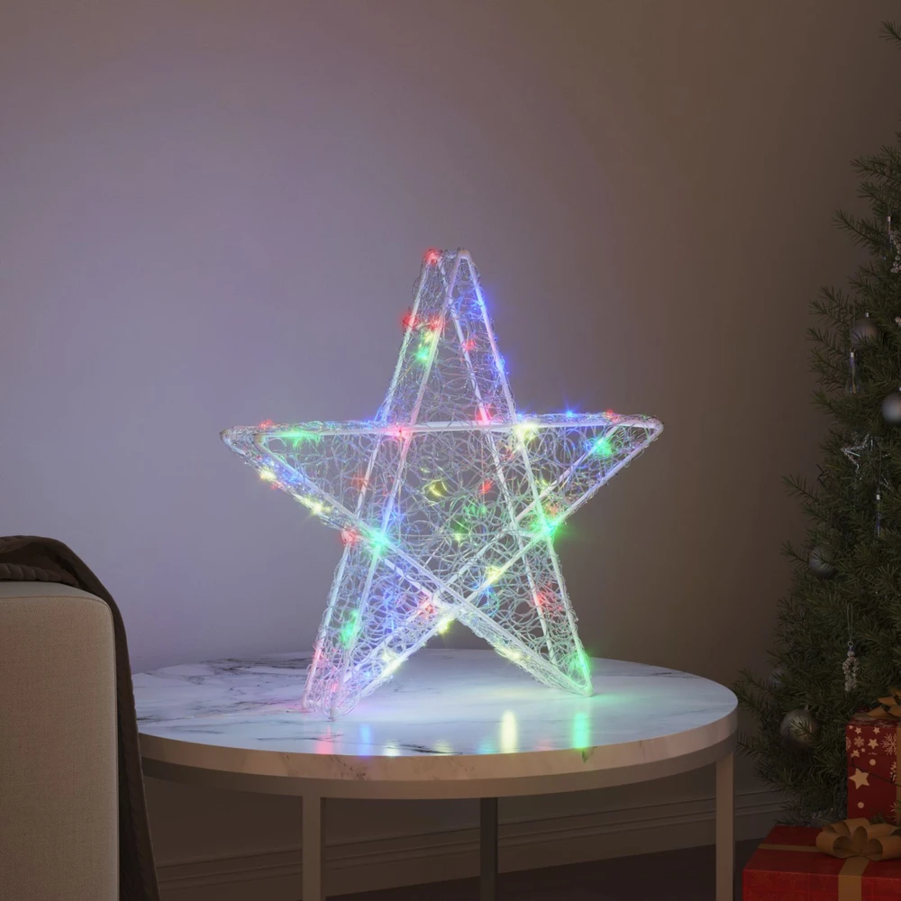 3D žvaigždė 50 LED Įvairiaspalvis 55 x 53.5 x 10 cm Akrilas