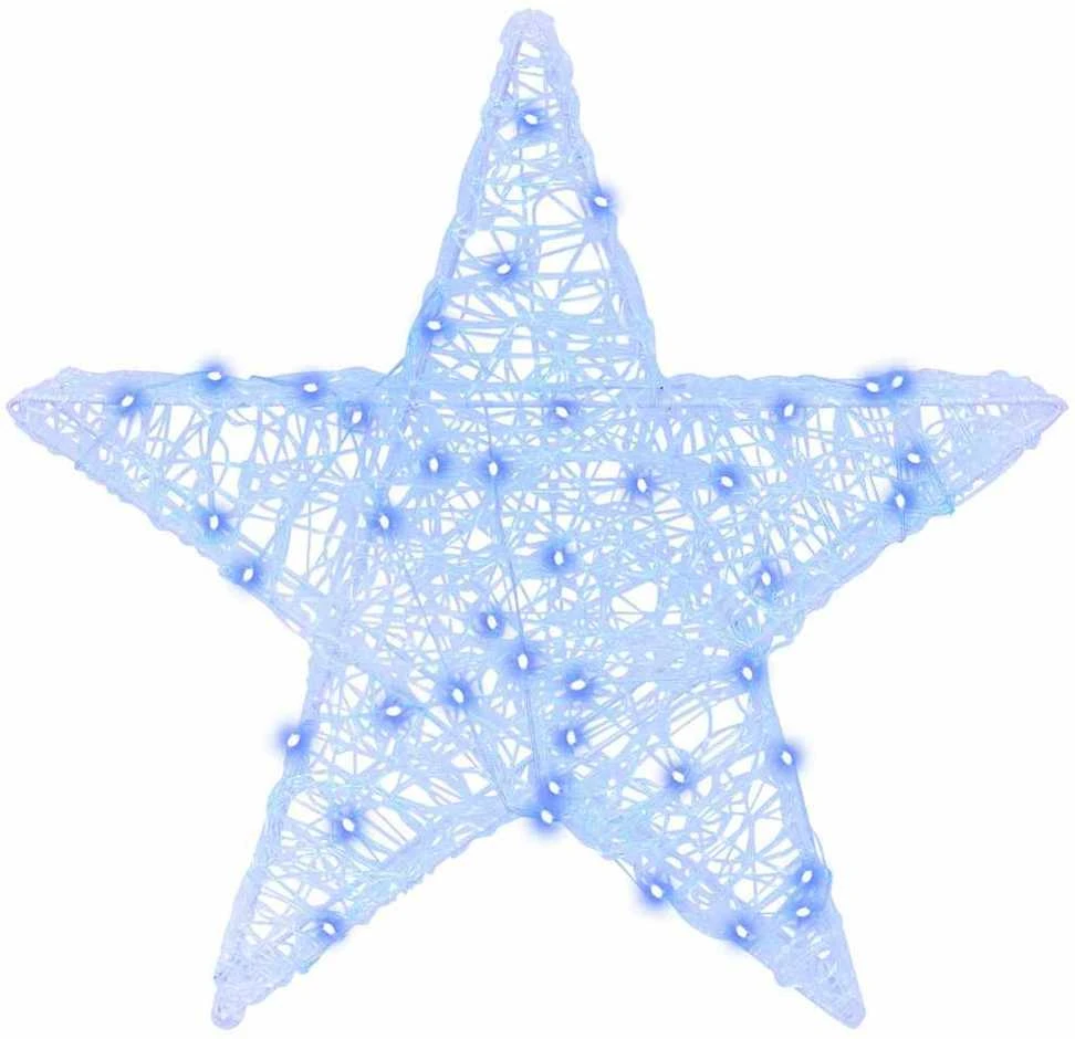 3D žvaigždė 50 LED Mėlyna 55 x 53.5 x 10 cm Akrilas