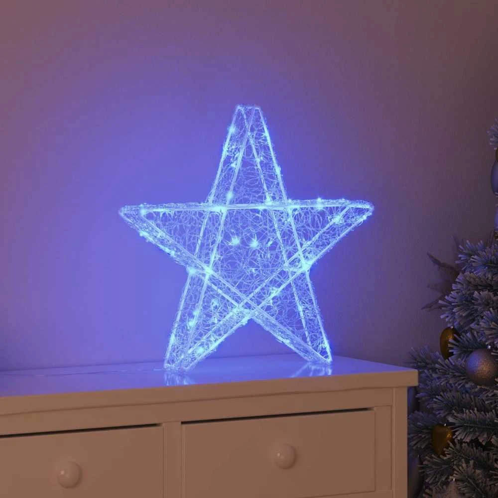 3D žvaigždė 50 LED Mėlyna 55 x 53.5 x 10 cm Akrilas