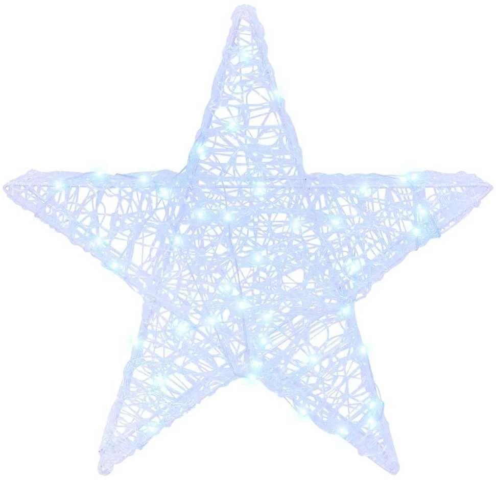 3D žvaigždė 50 LED Šalta balta 55 x 53.5 x 10 cm Akrilas