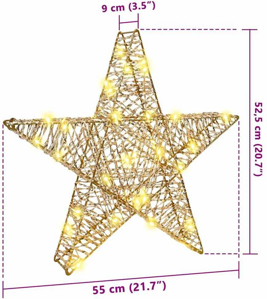 3D žvaigždė 50 LED Šilta balta 55 x 52.5 x 9 cm PET