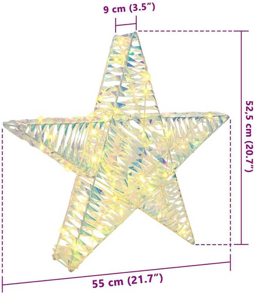 3D žvaigždė 50 LED Šilta balta 55 x 52.5 x 9 cm PET
