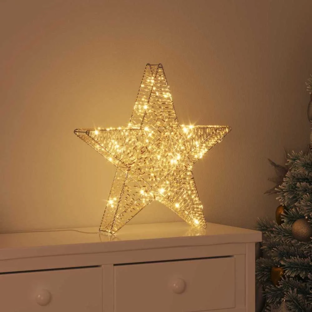 3D žvaigždė 50 LED Šilta balta 55 x 52.5 x 9 cm PET