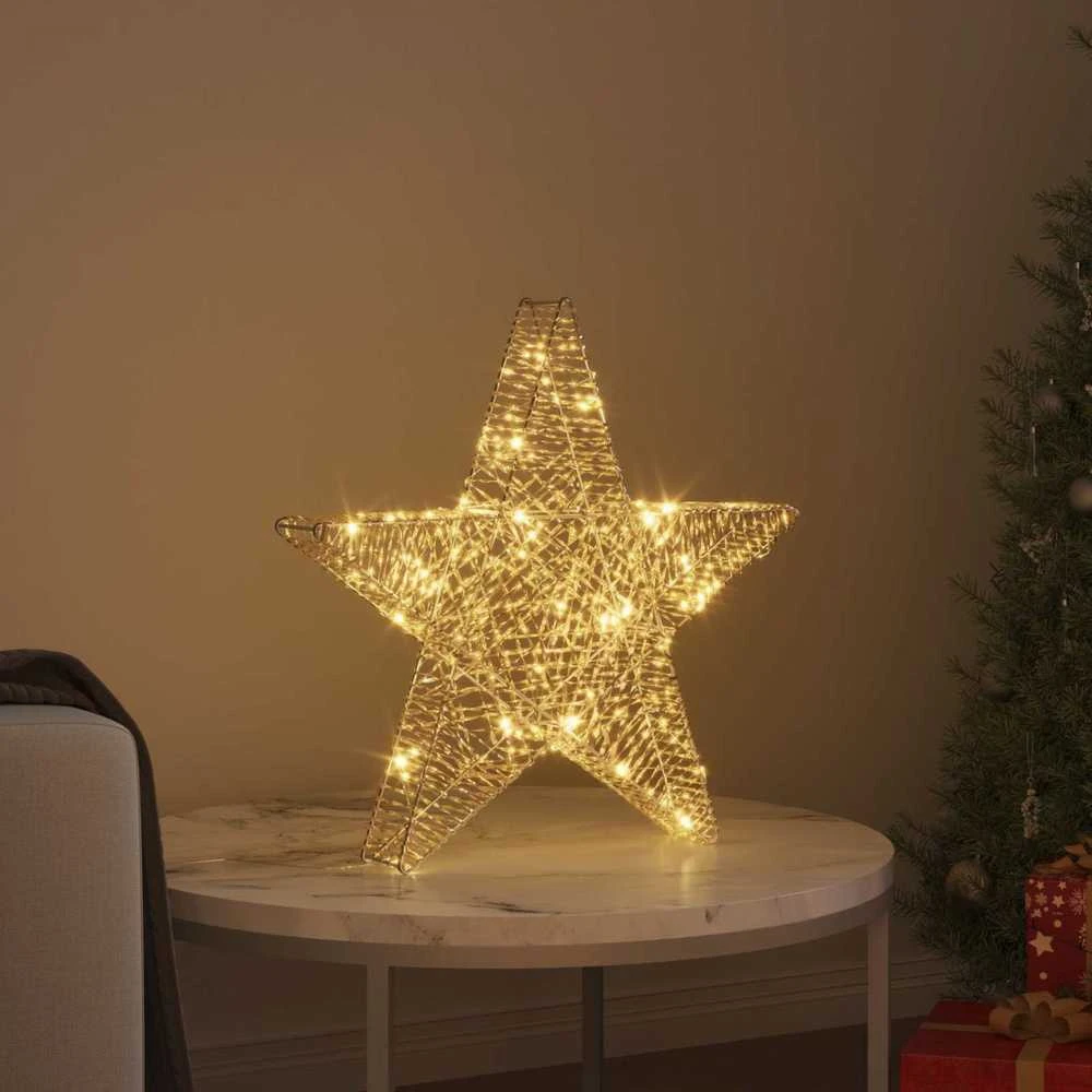 3D žvaigždė 50 LED Šilta balta 55 x 52.5 x 9 cm PET