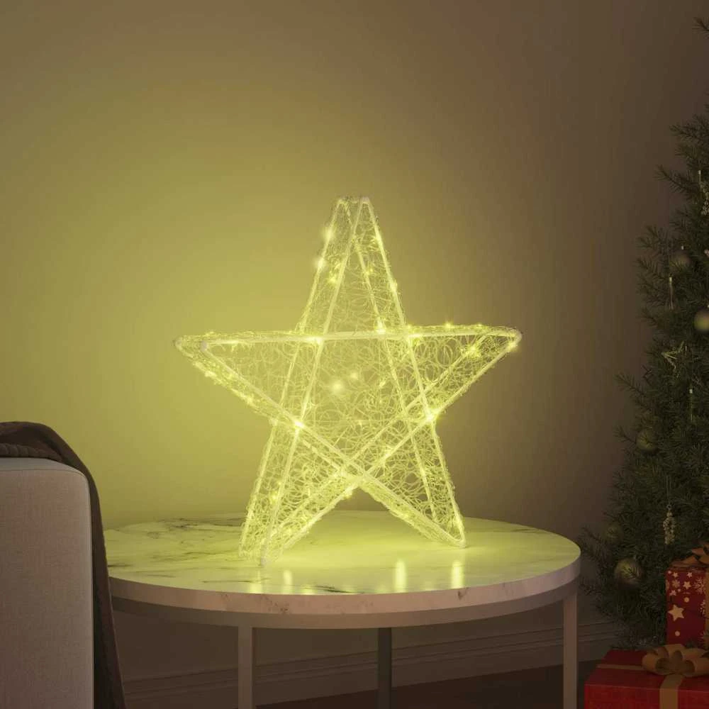 3D žvaigždė 50 LED Šilta balta 55 x 53.5 x 10 cm Akrilas