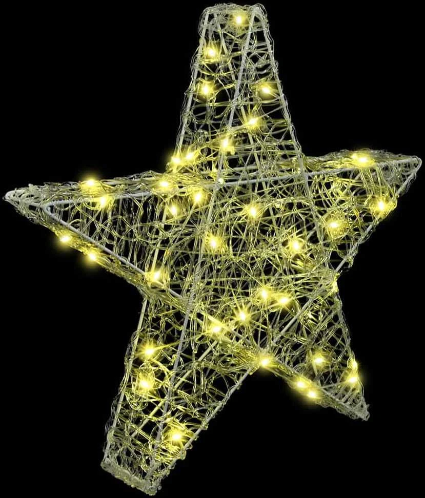 3D žvaigždė 50 LED Šilta balta 55 x 53.5 x 10 cm Akrilas
