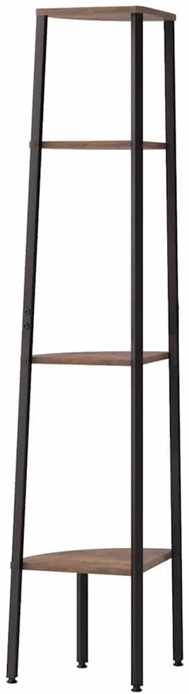 Kampinė lentyna, 4 pakopų, tamsiai ruda/juoda, 45,5x31,5x150cm