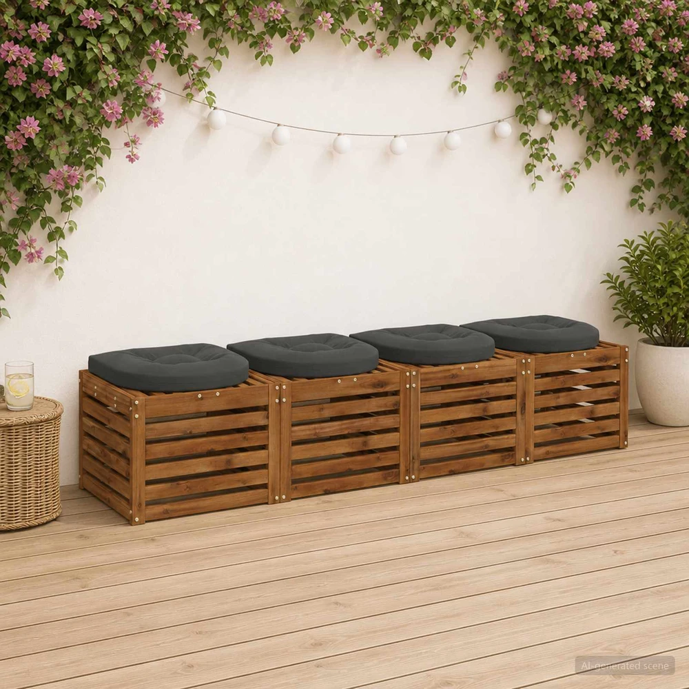 4 dalių sėdynės pagalvėlės 4 vnt. 100% poliesteris Antracito