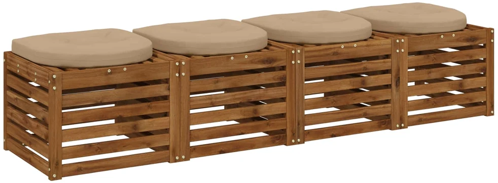 4 dalių sėdynės pagalvėlės 4 vnt. 100% poliesteris Smėlio