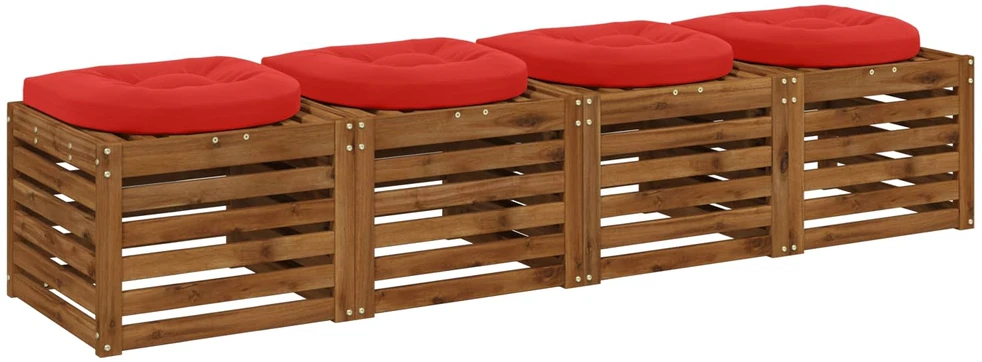 4 dalių sėdynės pagalvėlės 4 vnt. 100% poliesteris Raudona
