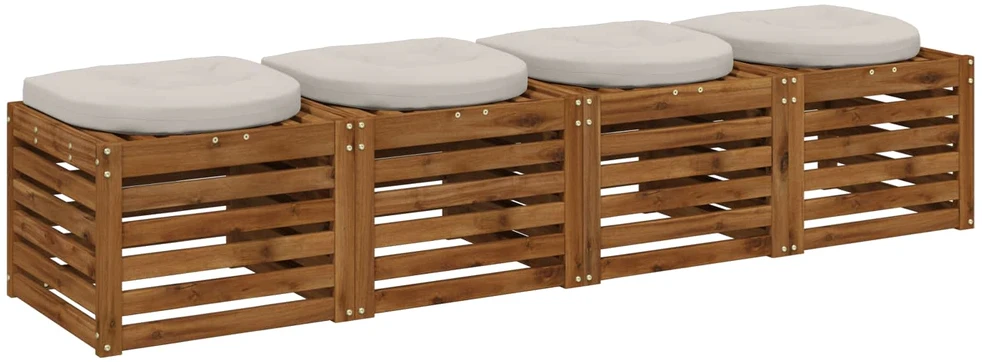 4 dalių sėdynės pagalvėlės 4 vnt. 100% poliesteris Balta