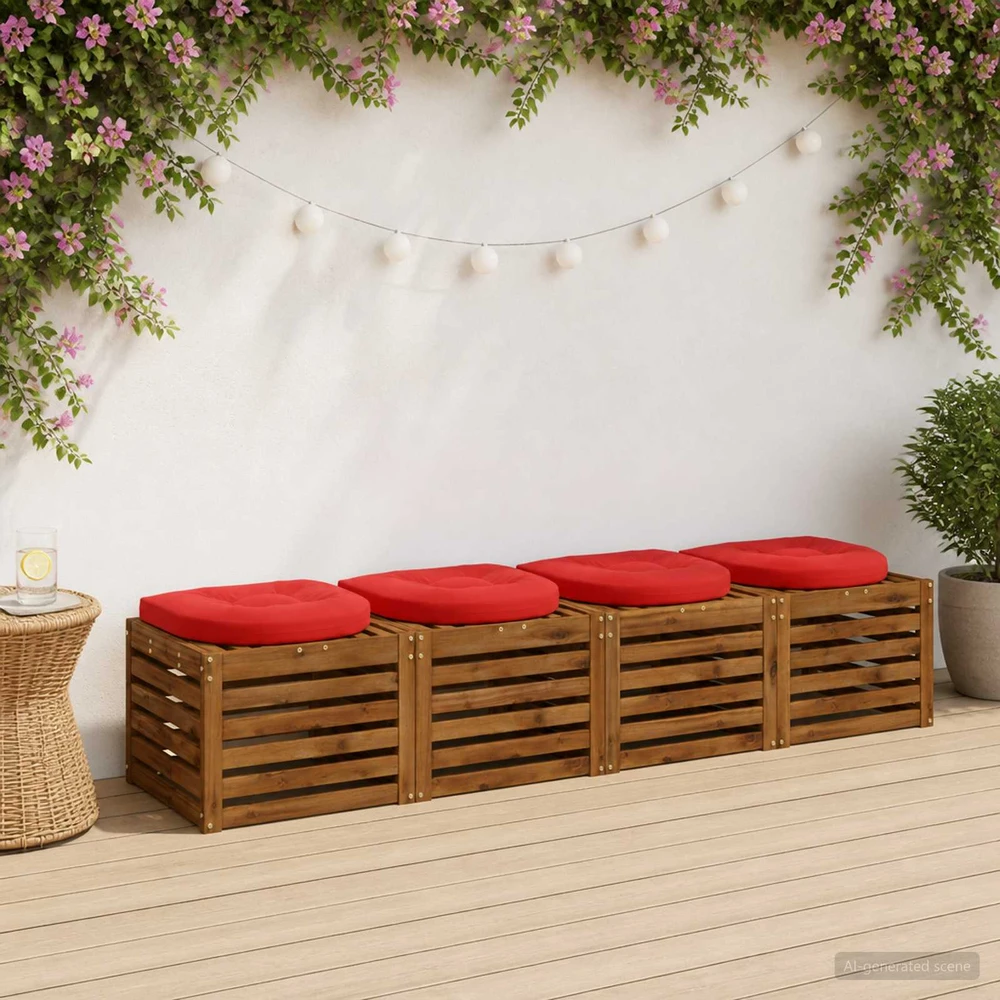4 dalių sėdynės pagalvėlės 4 vnt. 100% poliesteris Raudona