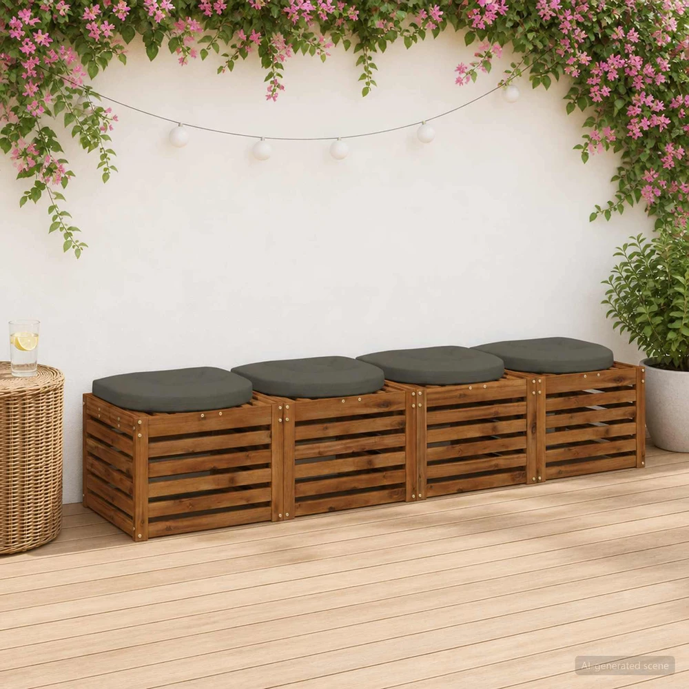 4 dalių sėdynės pagalvėlės 4 vnt. 100% poliesteris Pilka