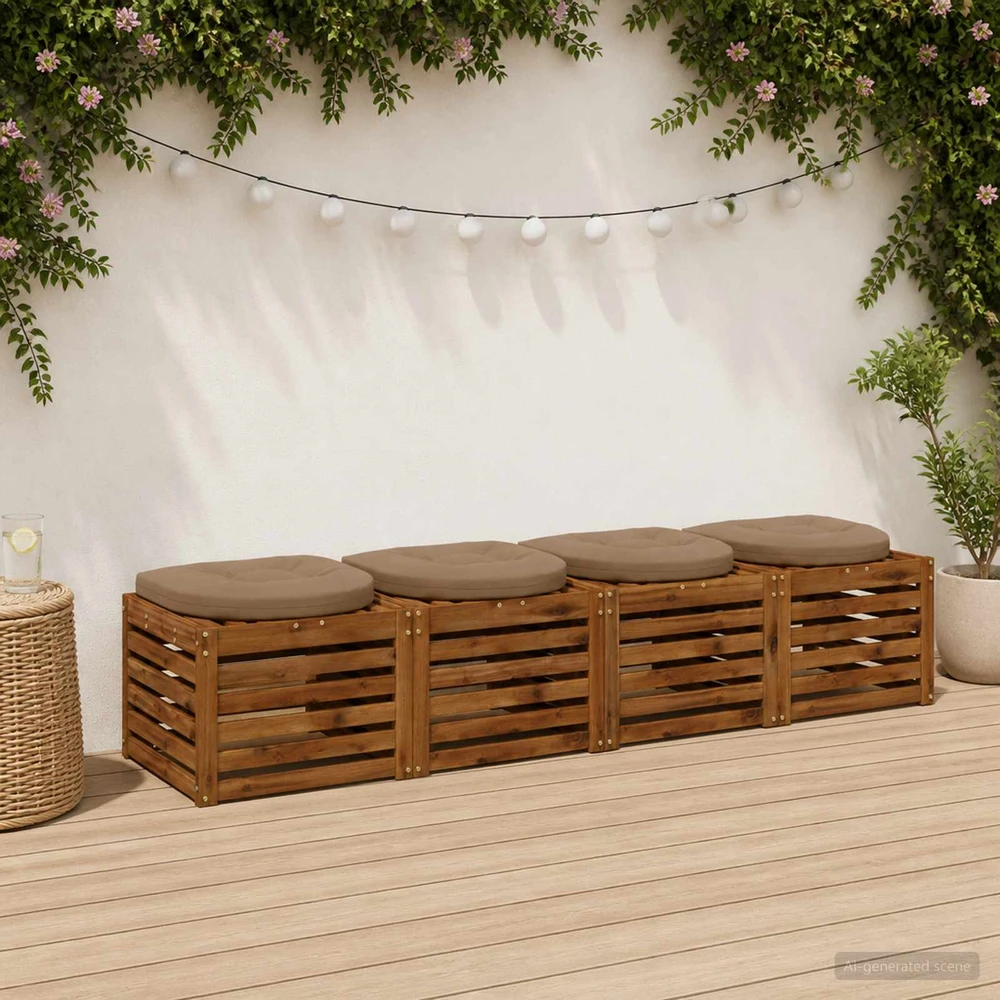 4 dalių sėdynės pagalvėlės 4 vnt. 100% poliesteris Taupe