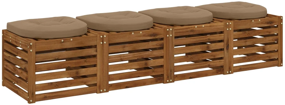 4 dalių sėdynės pagalvėlės 4 vnt. 100% poliesteris Taupe