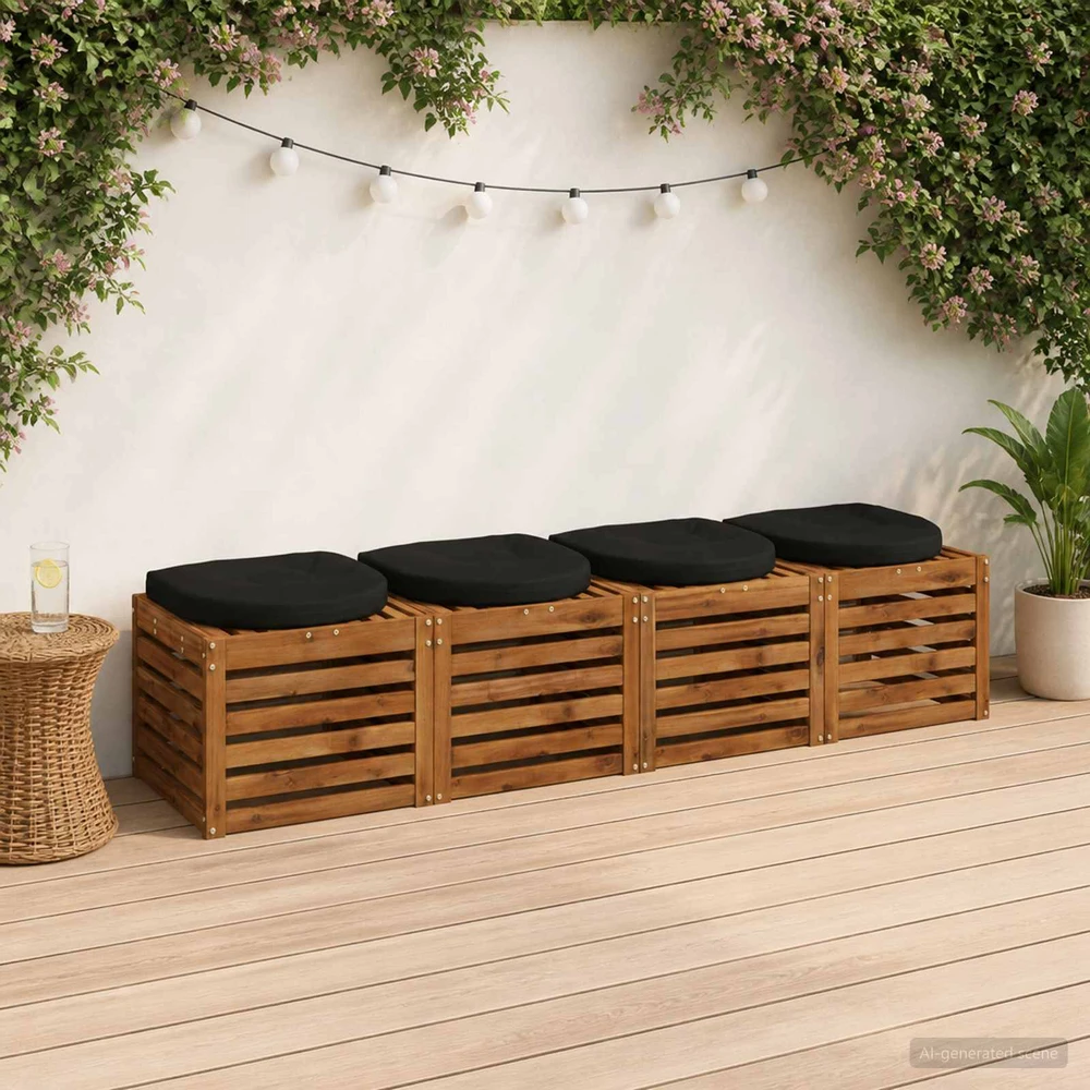 4 dalių sėdynės pagalvėlės 4 vnt. 100% poliesteris Juoda