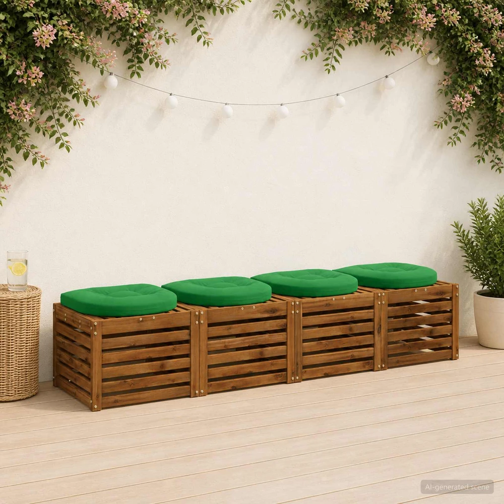 4 dalių sėdynės pagalvėlės 4 vnt. 100% poliesteris Žalia