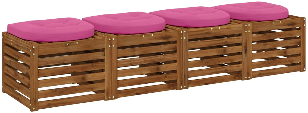 4 dalių sėdynės pagalvėlės 4 vnt. 100% poliesteris Rožinė