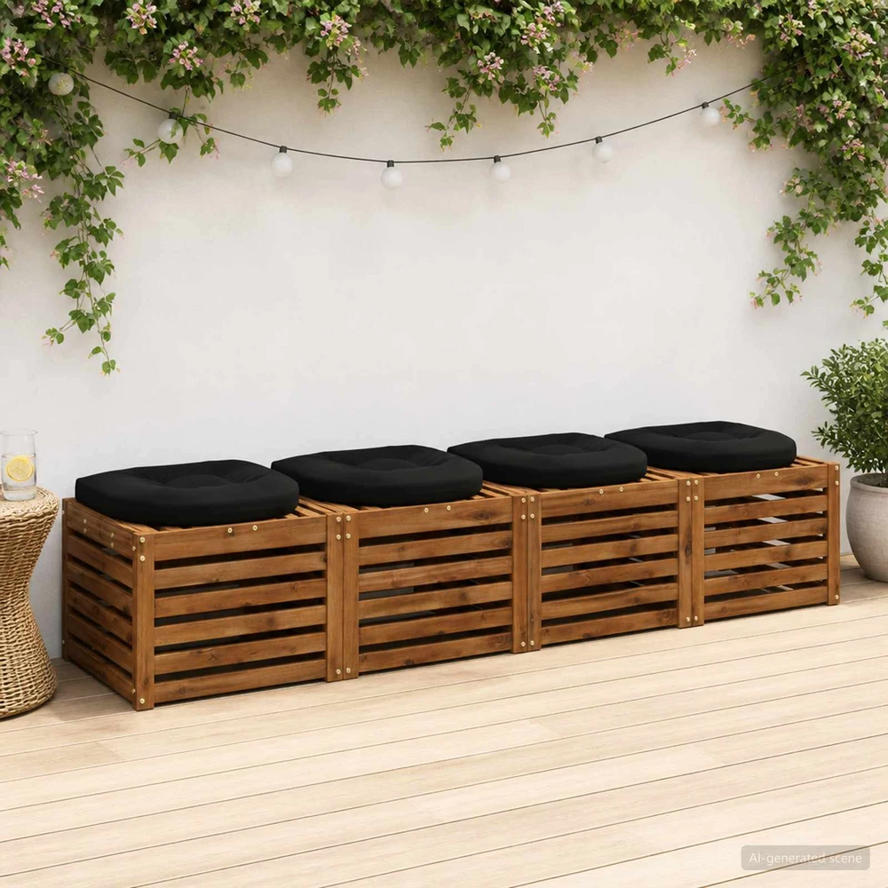 4 dalių sėdynės pagalvėlės 4 vnt. 100% poliesteris Juoda