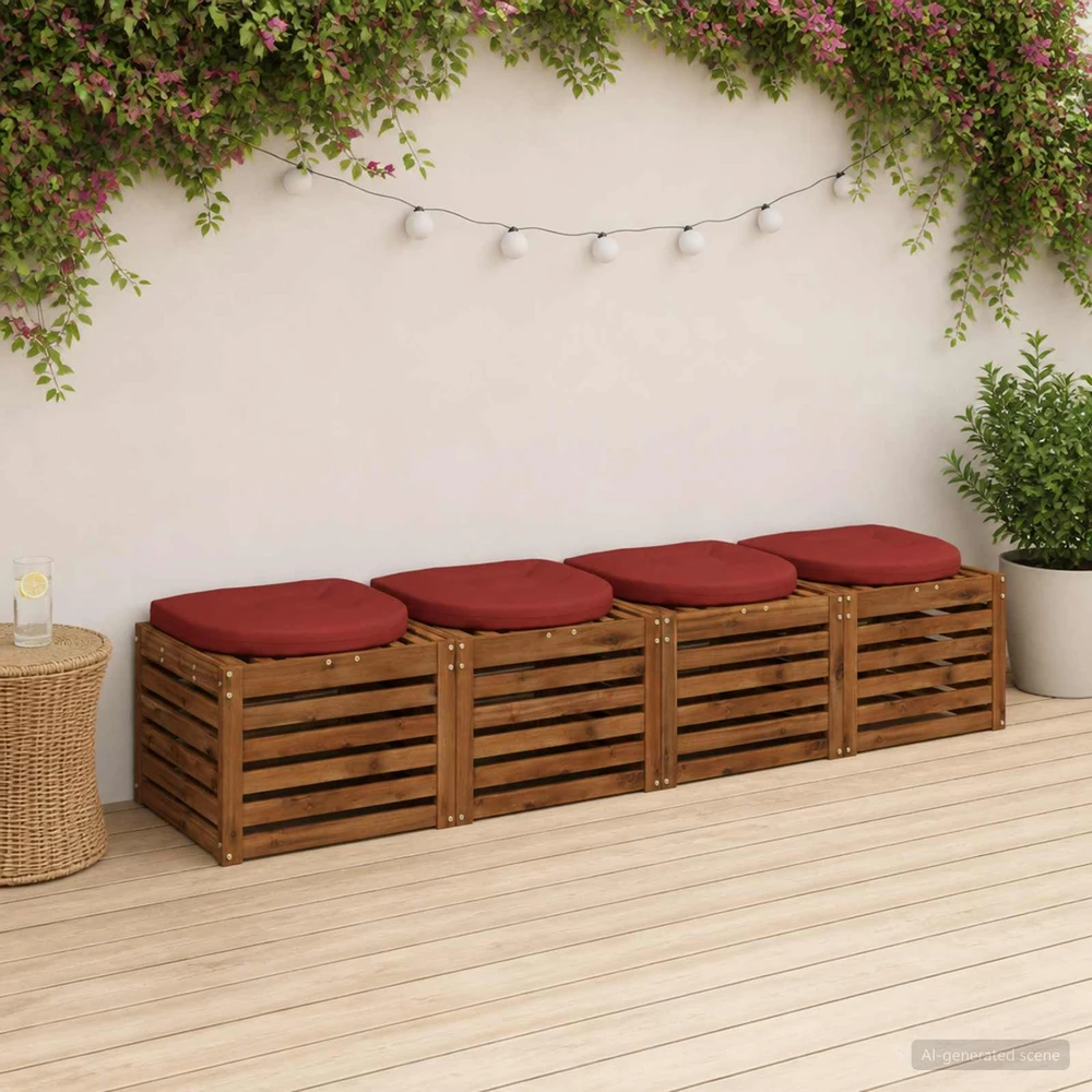 4 dalių sėdynės pagalvėlės 4 vnt. 100% poliesteris Raudona
