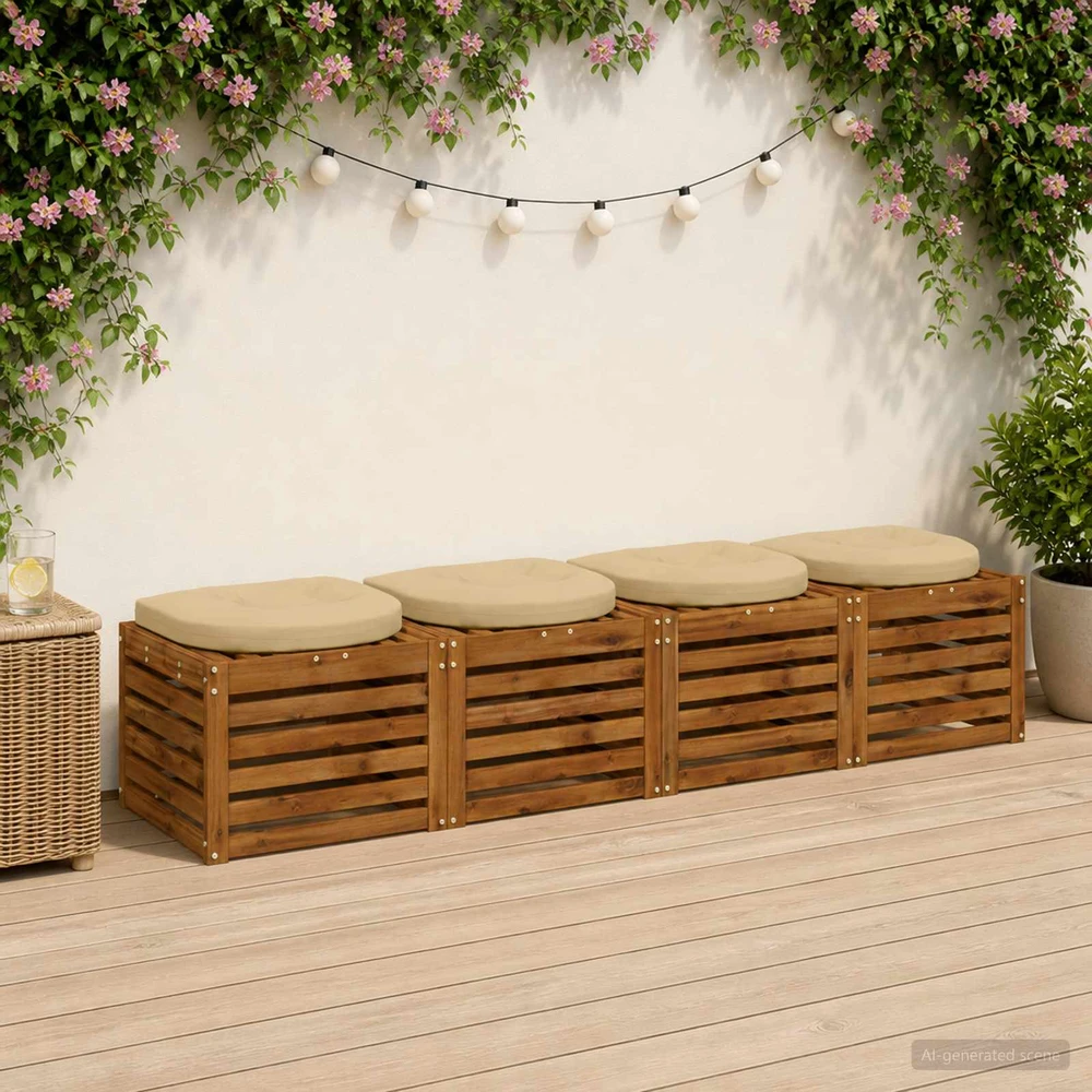 4 dalių sėdynės pagalvėlės 4 vnt. 100% poliesteris Smėlio