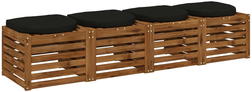 4 dalių sėdynės pagalvėlės 4 vnt. 100% poliesteris Juoda