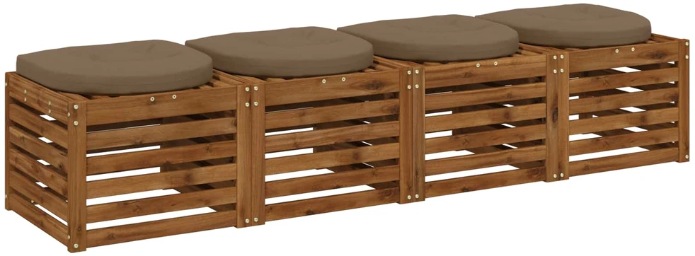 4 dalių sėdynės pagalvėlės 4 vnt. 100% poliesteris Taupe