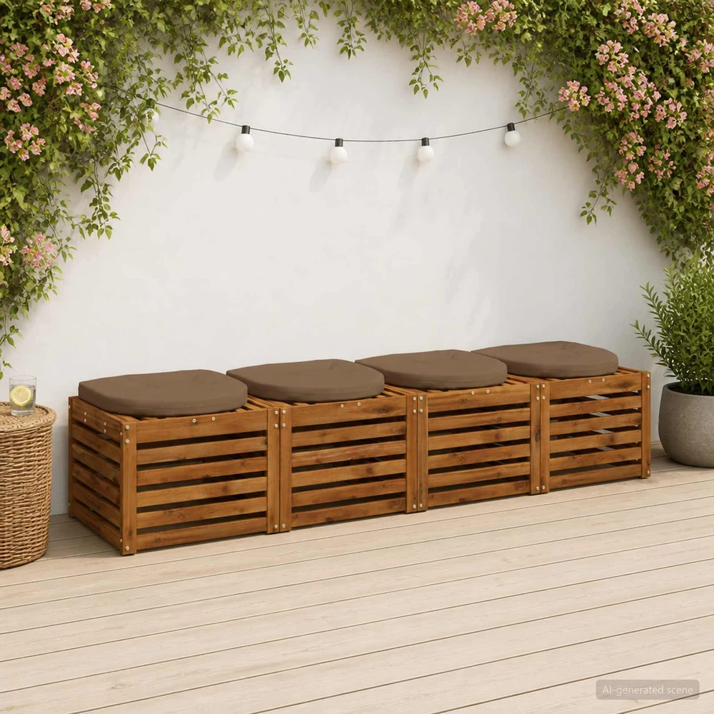 4 dalių sėdynės pagalvėlės 4 vnt. 100% poliesteris Taupe