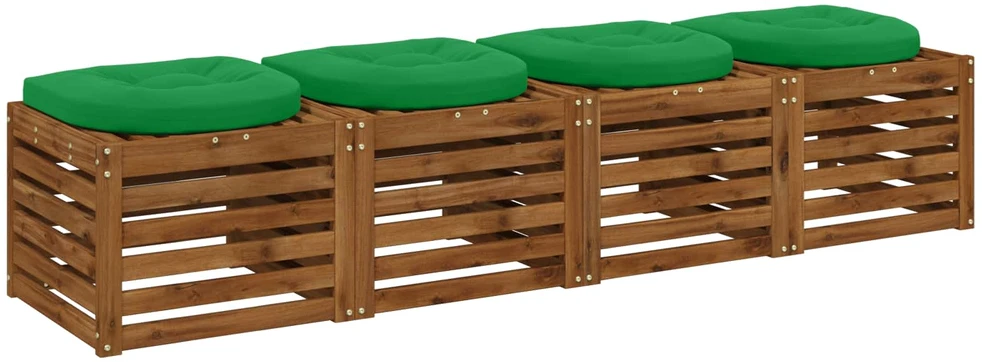 4 dalių sėdynės pagalvėlės 4 vnt. 100% poliesteris Žalia