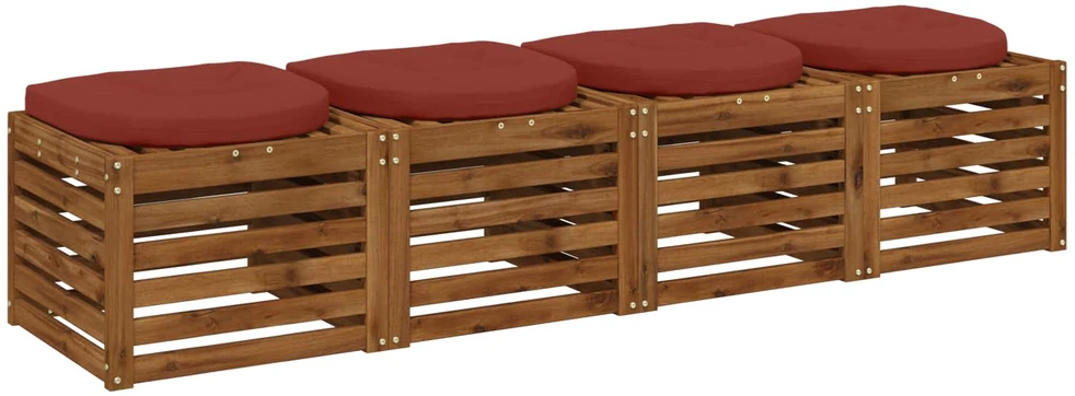 4 dalių sėdynės pagalvėlės 4 vnt. 100% poliesteris Raudona