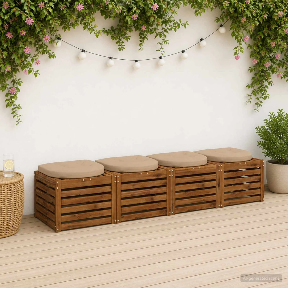 4 dalių sėdynės pagalvėlės 4 vnt. 100% poliesteris Smėlio