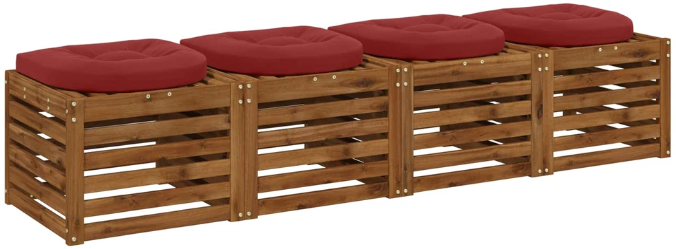 4 dalių sėdynės pagalvėlės 4 vnt. 100% poliesteris Vyno raudona