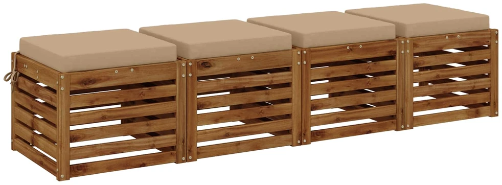 4 dalių sėdynės pagalvėlės SOEST 4 vnt. 100% poliesteris Smėlio
