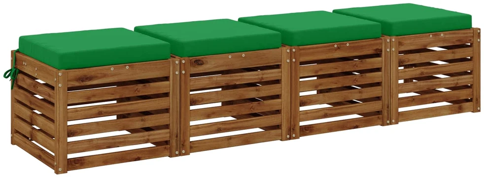 4 dalių sėdynės pagalvėlės SOEST 4 vnt. 100% poliesteris Žalia