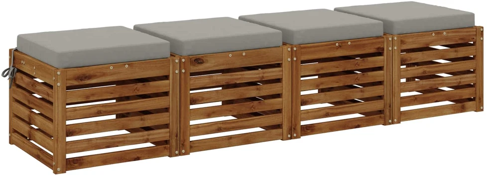 4 dalių sėdynės pagalvėlės SOEST 4 vnt. 100% poliesteris Pilka