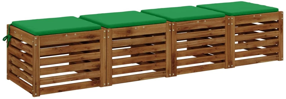 4 dalių sėdynės pagalvėlės SOEST 4 vnt. 100% poliesteris Žalia
