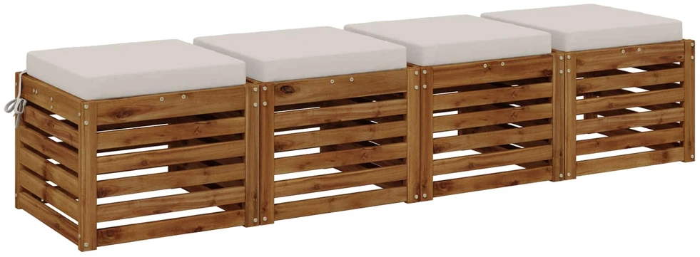 4 dalių sėdynės pagalvėlės SOEST 4 vnt. 100% poliesteris Balta